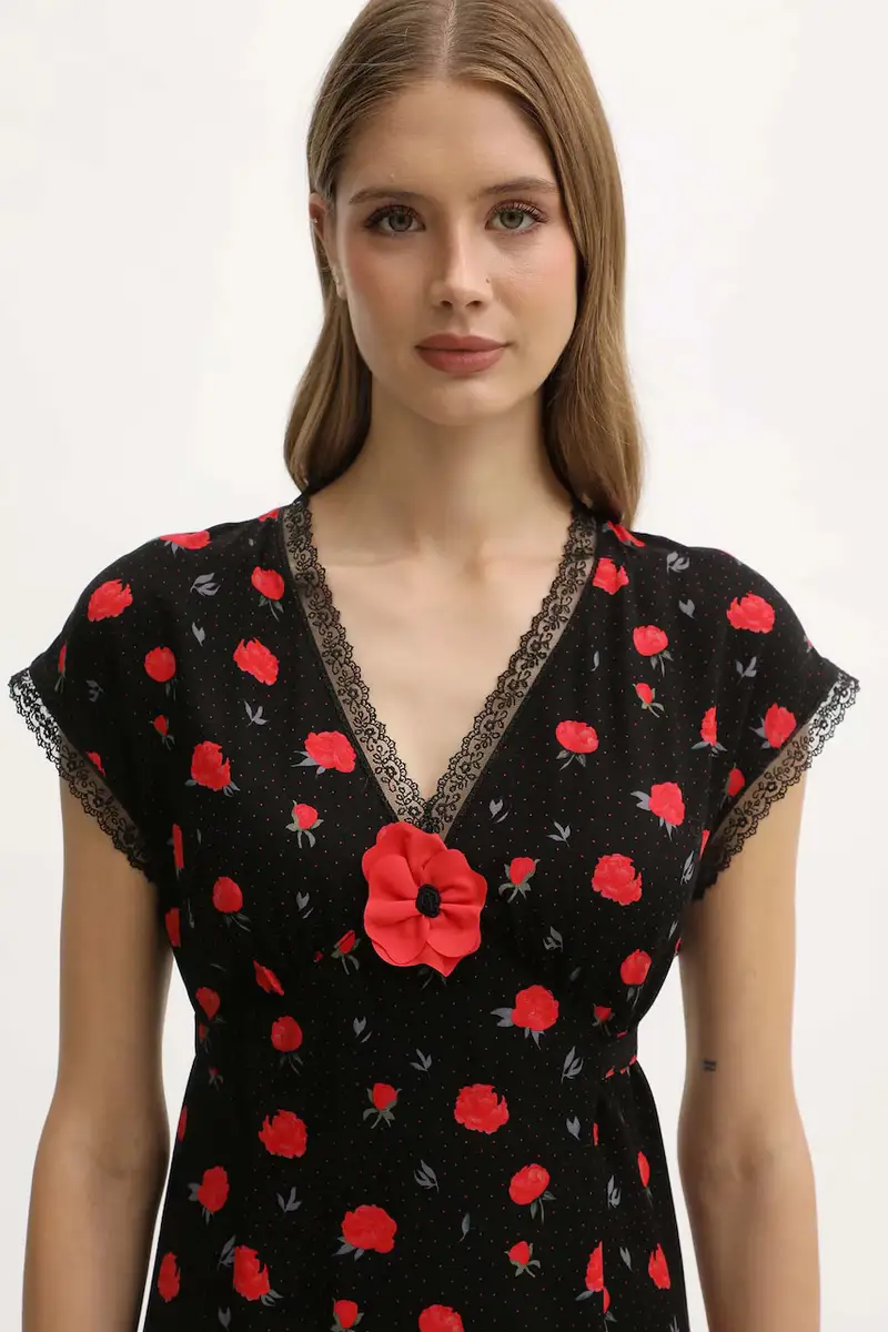 vestito colore nero PMNDR02F017L miniatura 4