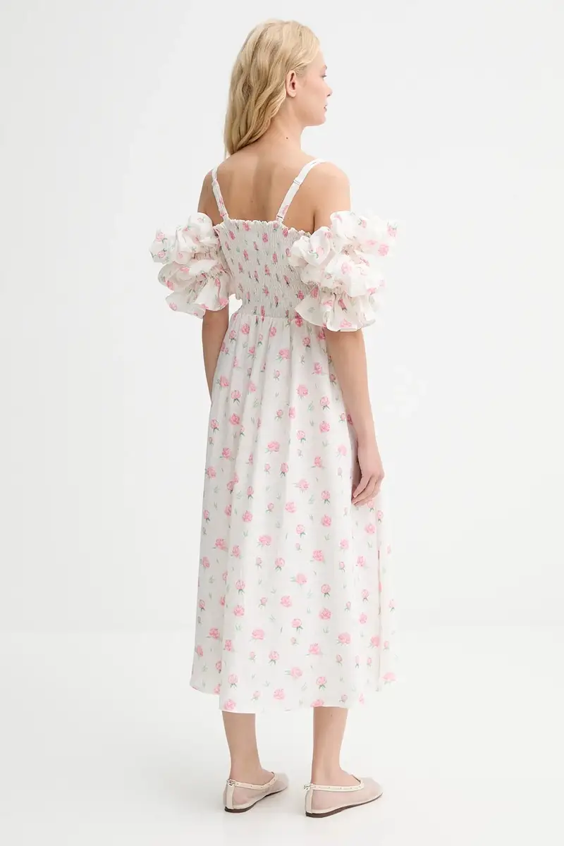 vestito di lino colore beige ALDR01F020N miniatura 2