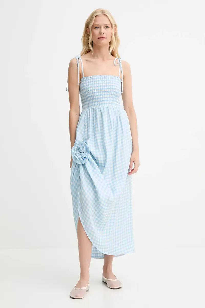 vestito di lino colore blu ATDR01G027R