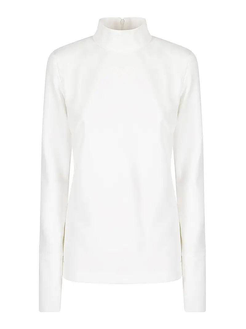 Camicia con colletto alto Bianco