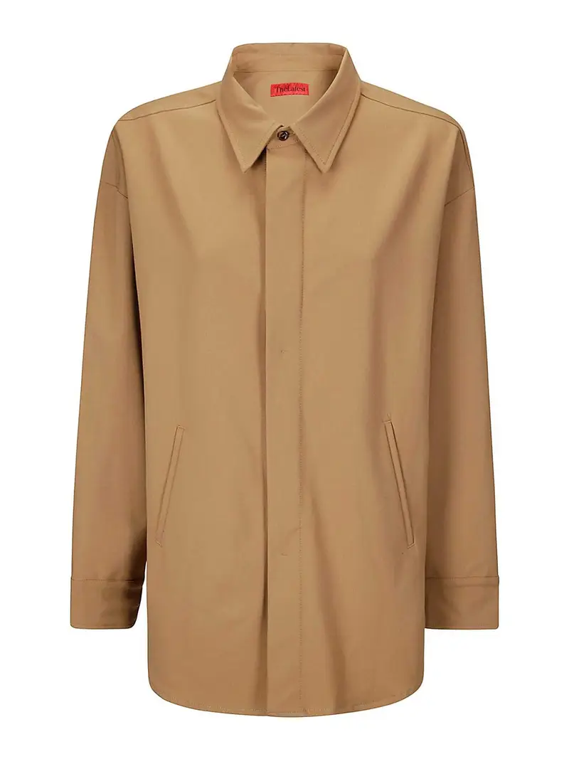 Giacca camicia vestibilita' over Cammello