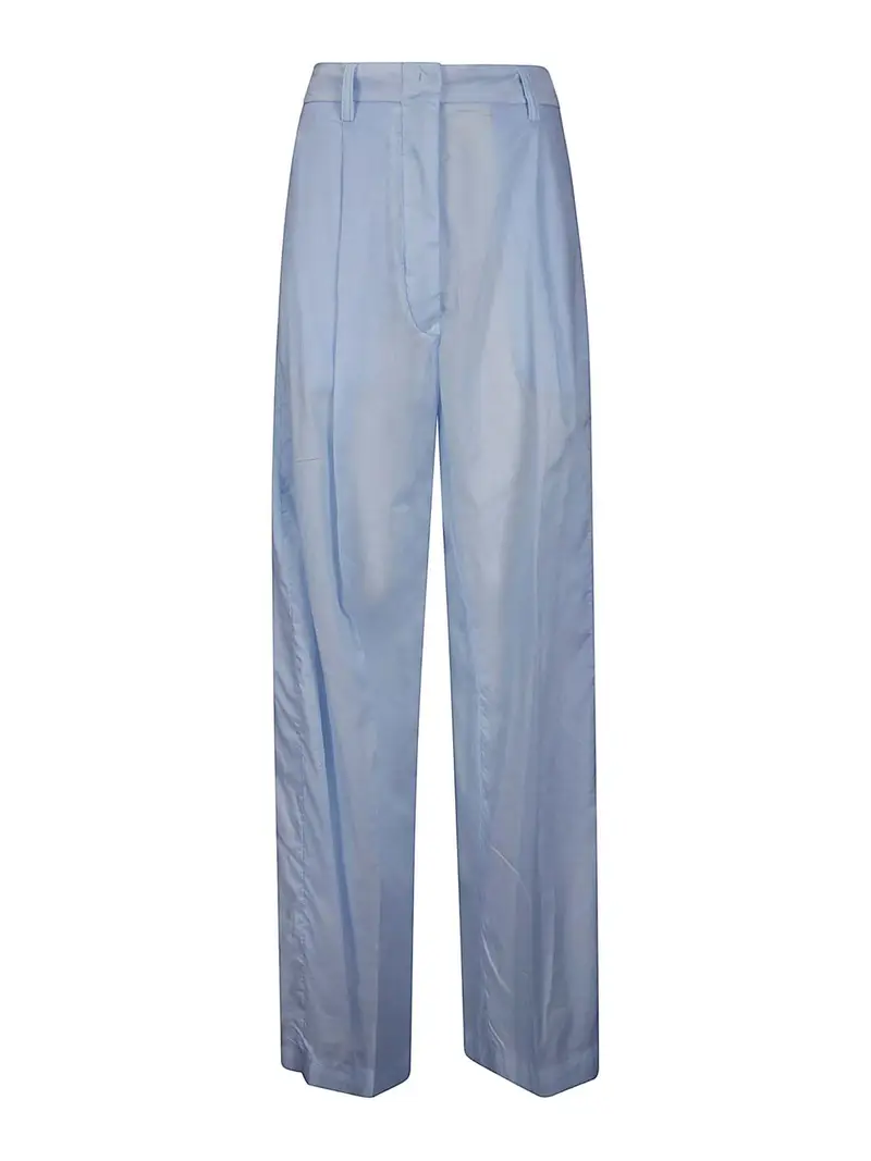 Pantaloni palazzo in cotone leggero Azzurro