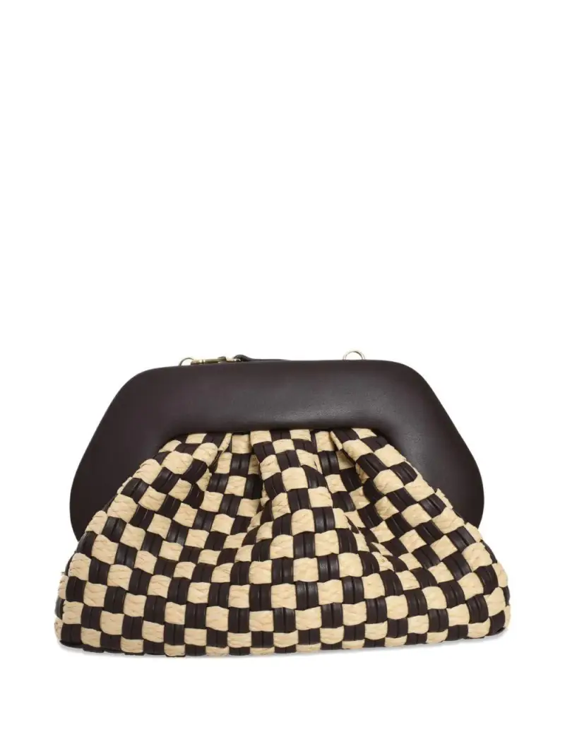 Borsa tia micro weaved staw testa di moro e rafia miniatura 3