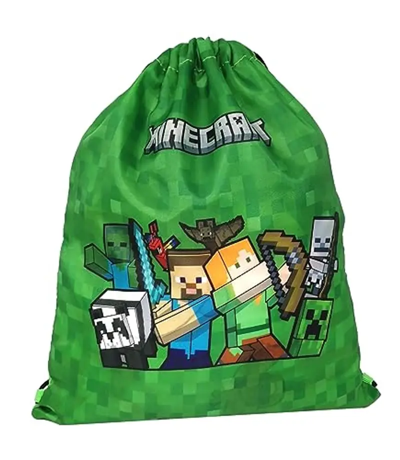 Theonoi Minecraft - Piccola borsa da palestra, borsa sportiva, per scarpe, sportiva, per palestra, zaino da palestra, Minecraft verde, S