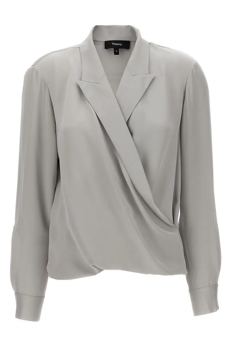 Blusa Pk Label Wrap Grigio