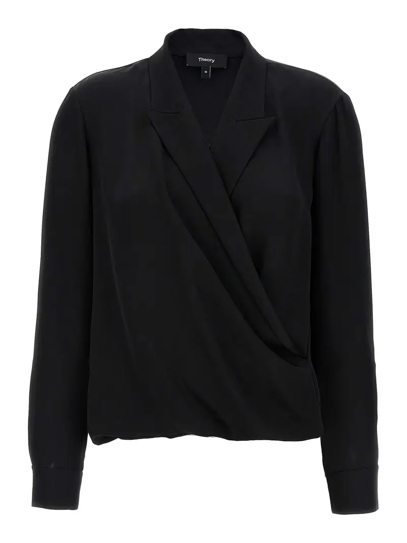 Camicetta avvolgente con etichetta Pk Nero