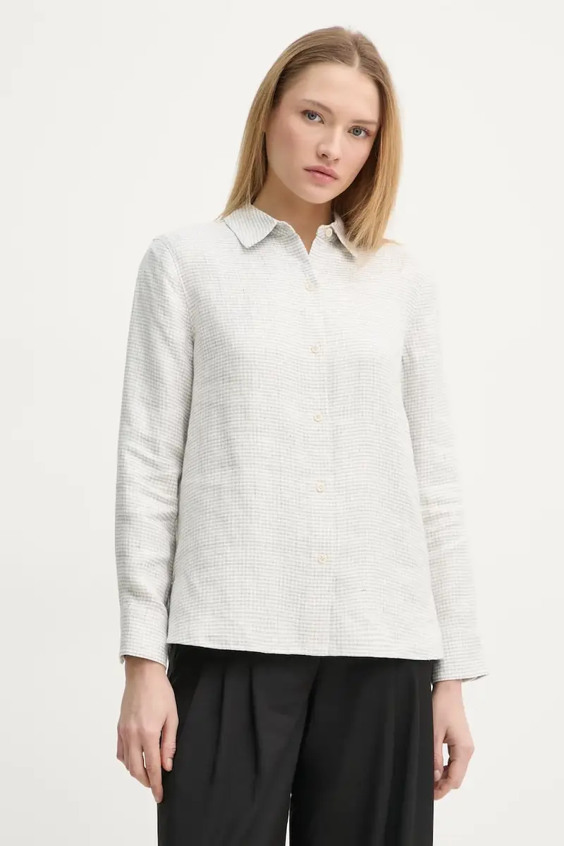 camicia di lino colore grigio O1103507