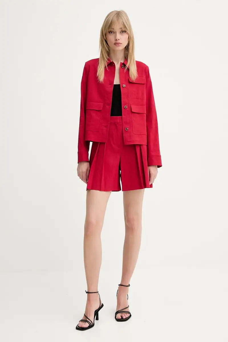 giacca in lino colore granata P0303101 miniatura 2