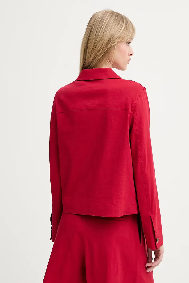 giacca in lino colore granata P0303101 miniatura 3