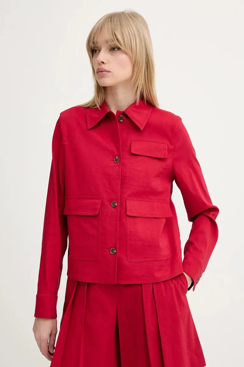 giacca in lino colore granata P0303101 miniatura 4