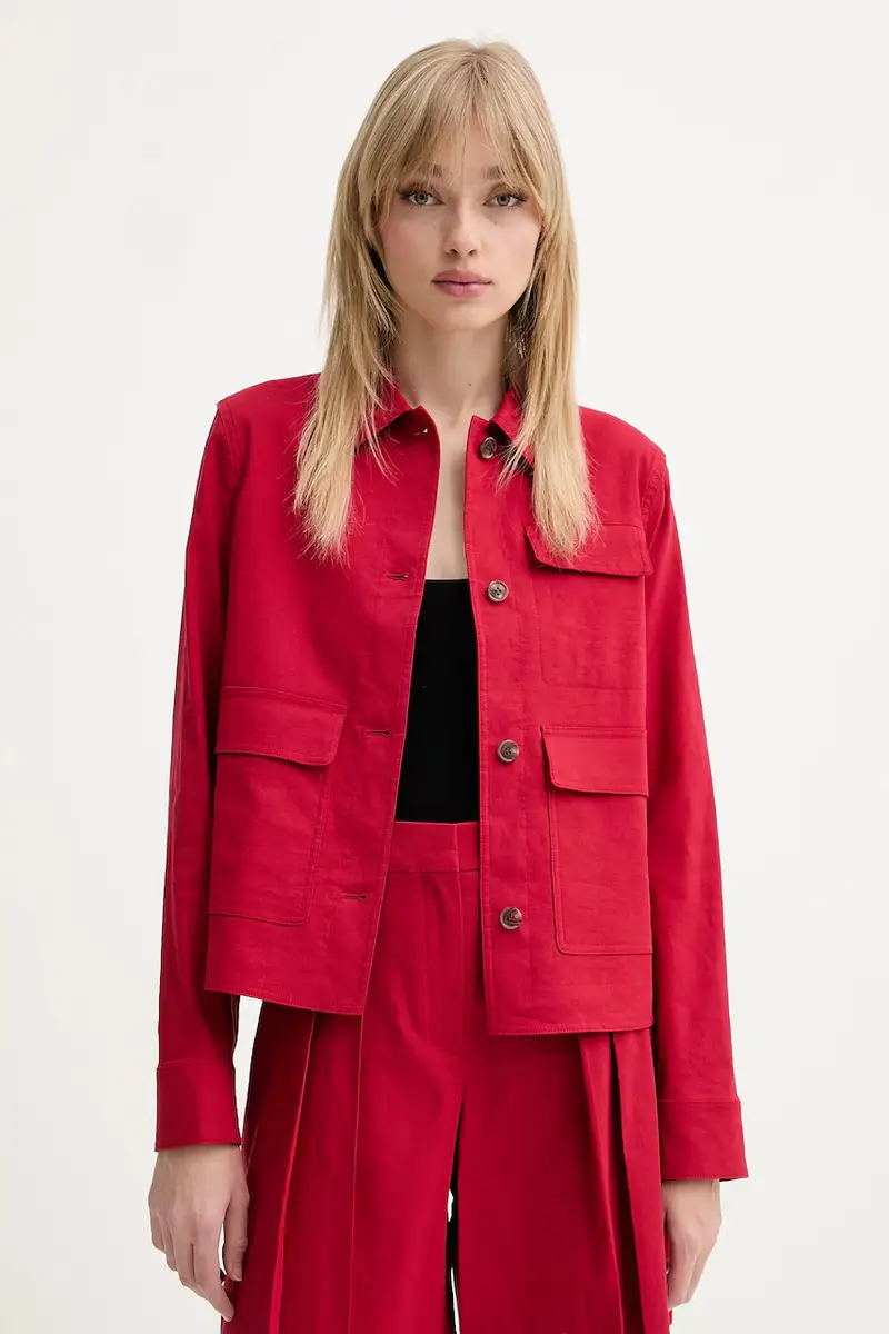 giacca in lino colore granata P0303101