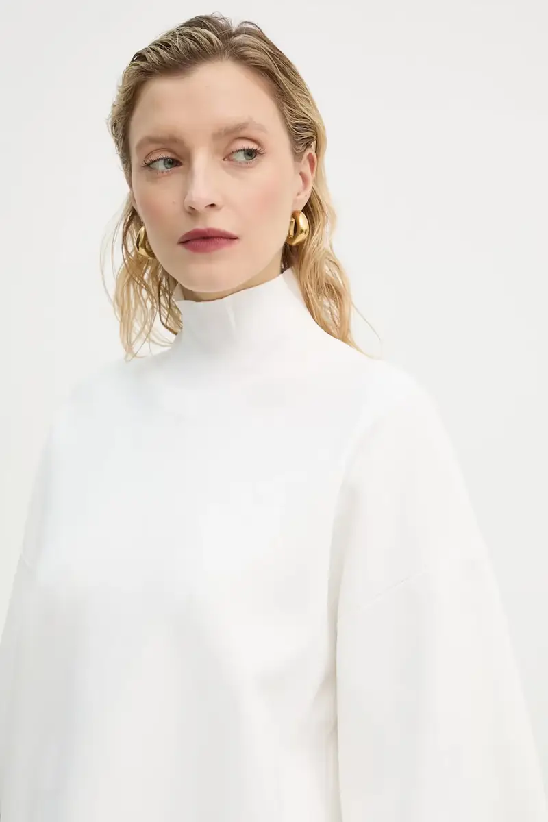 maglione donna colore beige O1116707 miniatura 4