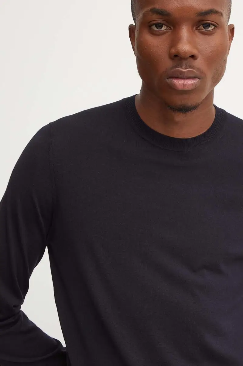 maglione in lana Blu navy miniatura 4