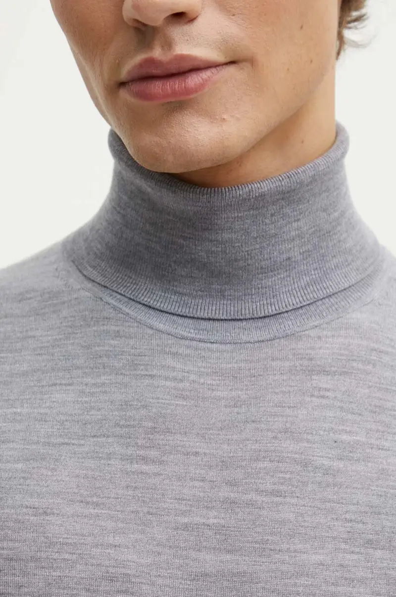 maglione in lana uomo colore grigio M0781705 miniatura 4