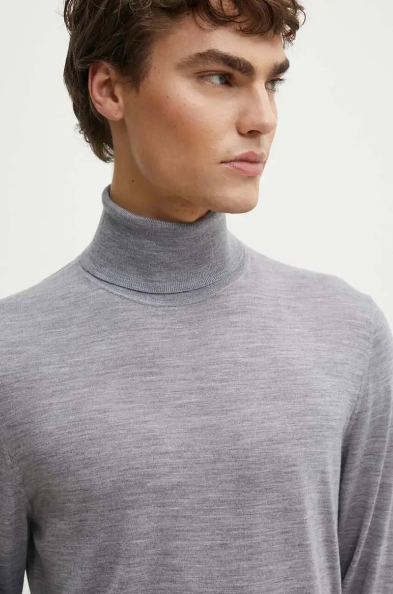 maglione in lana uomo colore grigio M0781705 miniatura 5