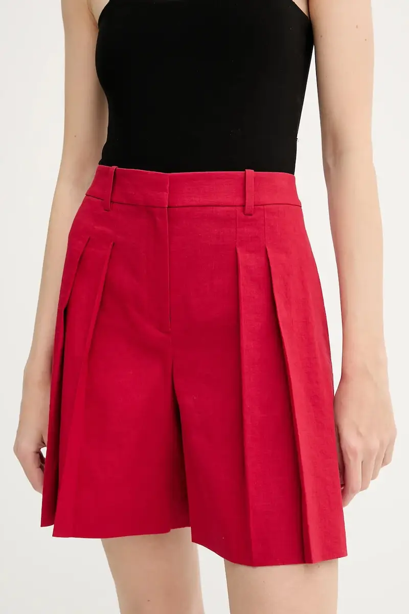 pantaloncini in lino donna colore rosso P0303208