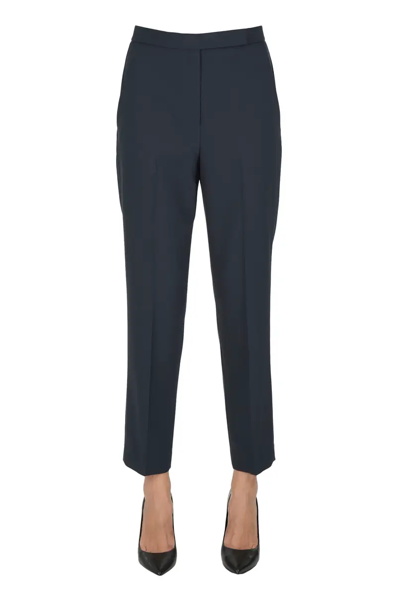 Pantaloni cropped gamba dritta