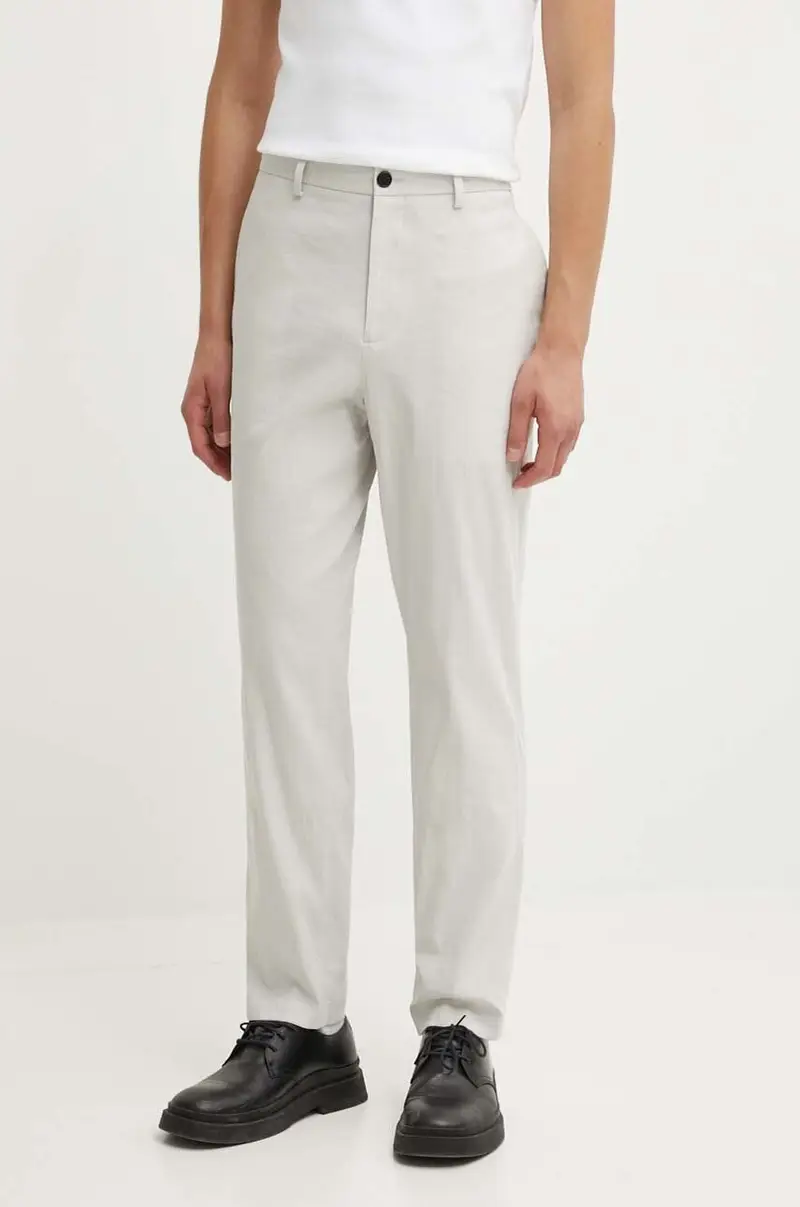 pantaloni in lino colore grigio