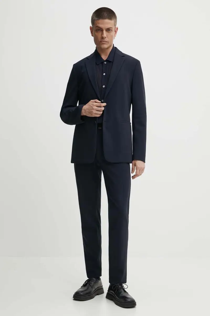 pantaloni uomo colore blu navy miniatura 2