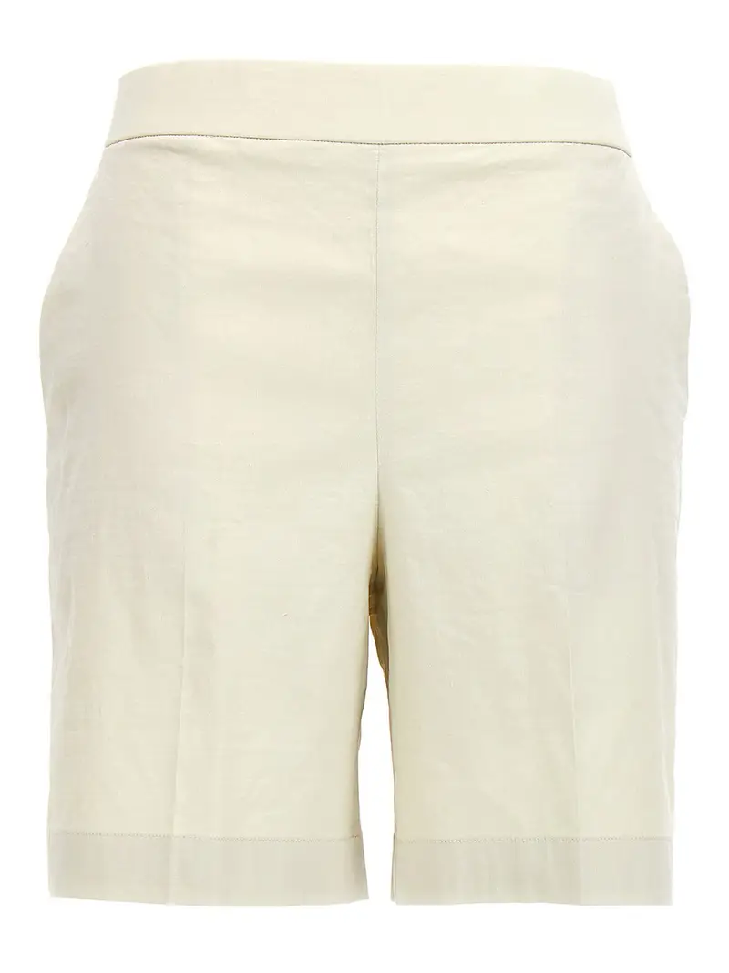 Shorts in cotone con elastico in vita Crema