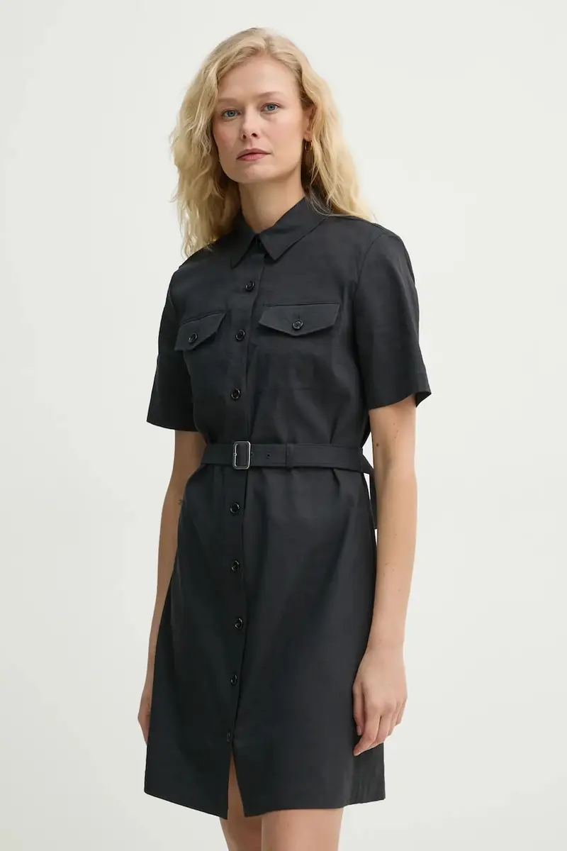 vestito di lino colore blu navy P0303609