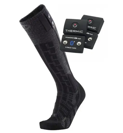 Ultra Warm Comfort + S-Pack 1400B - calze da sci riscaldabili Black