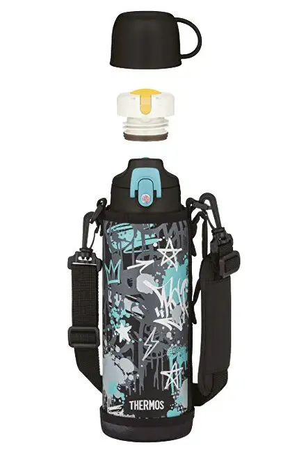 Termos per bambini con due tappi - blu chiaro 1000 ml