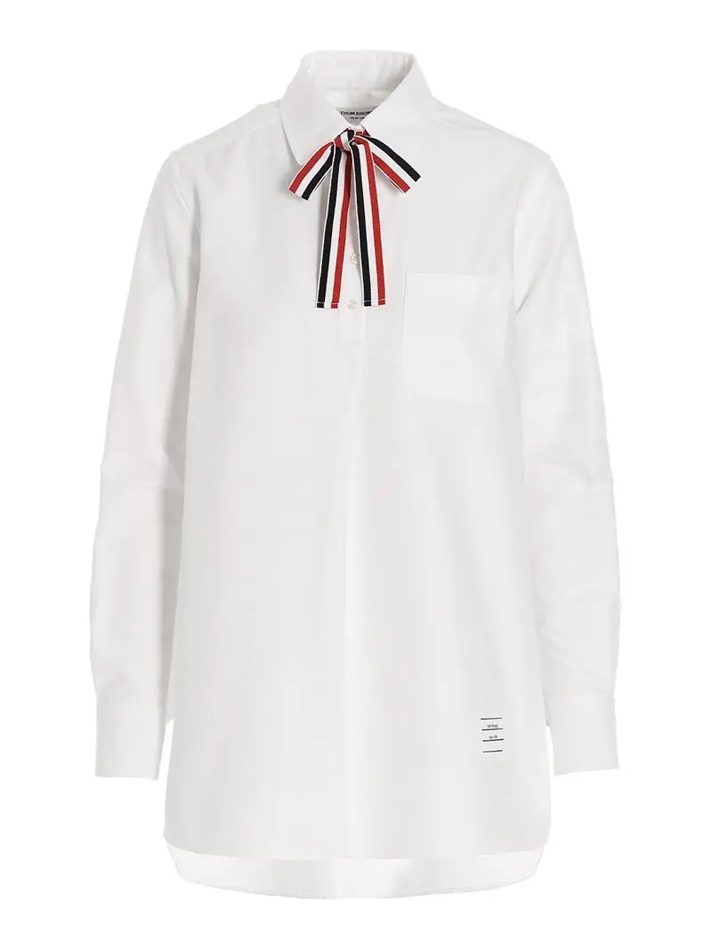 Blusa con prua figa logo Bianco