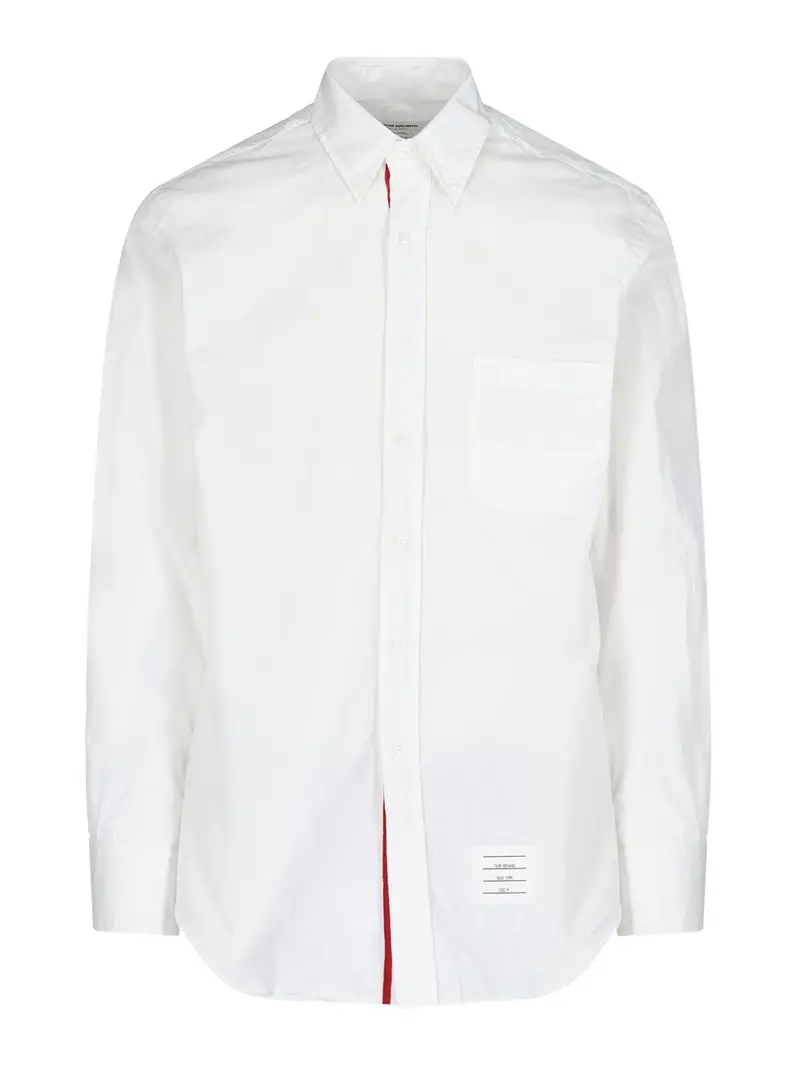 Camicia con grosgrain signature Bianco