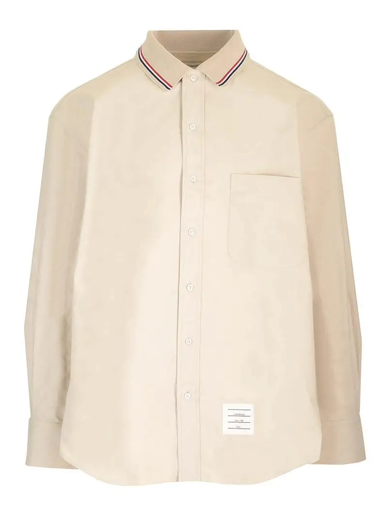 Camicia oversize in flanella di cotone Bianco