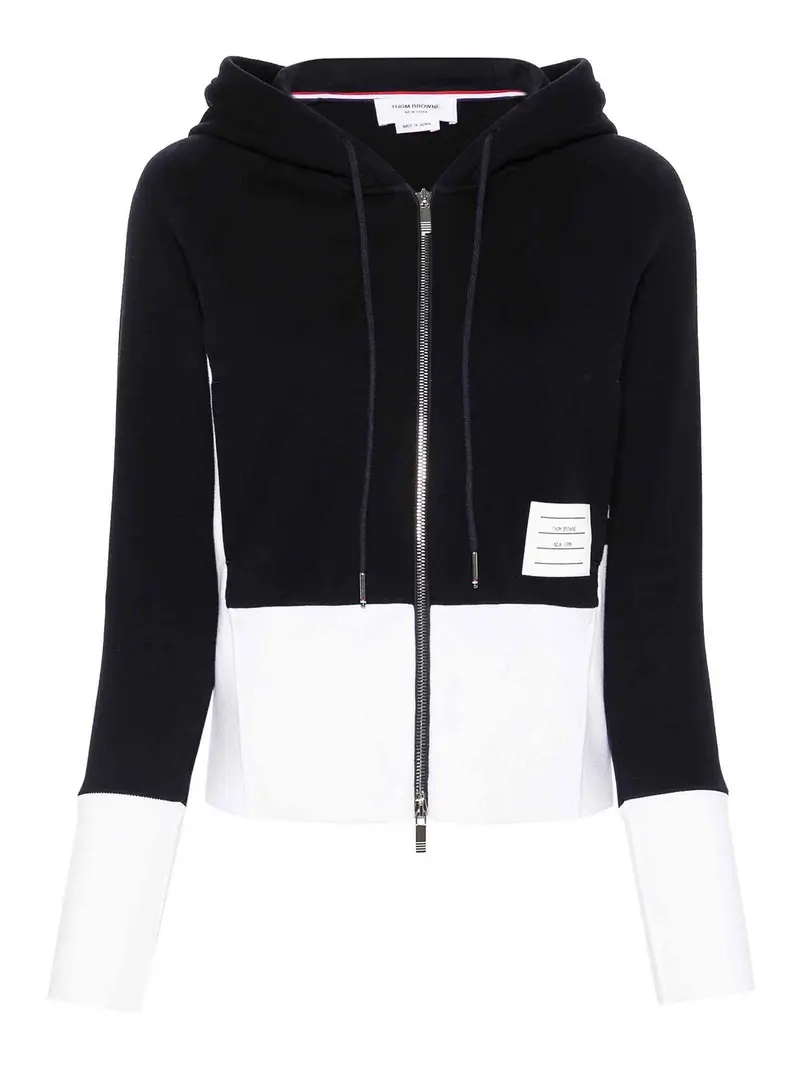 Felpa con cappuccio con zip Blu