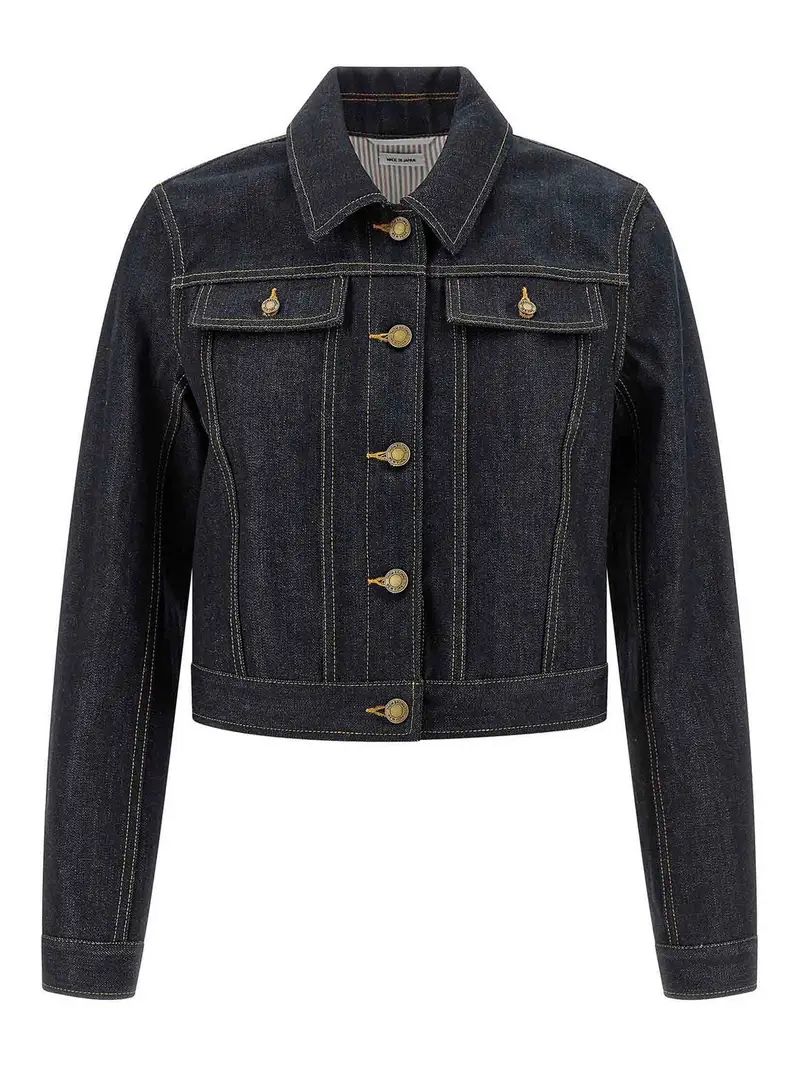 Giacca in denim con cimosa giapponese Blu