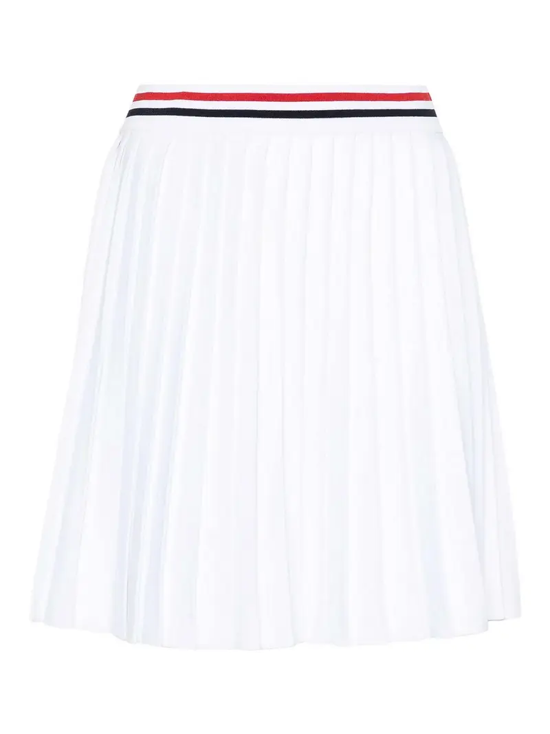 Minonkirt a pieghe a strisce RWB Bianco