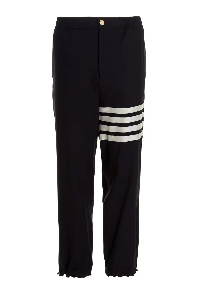 Thom Browne Pantalone Bar Blu in Lana