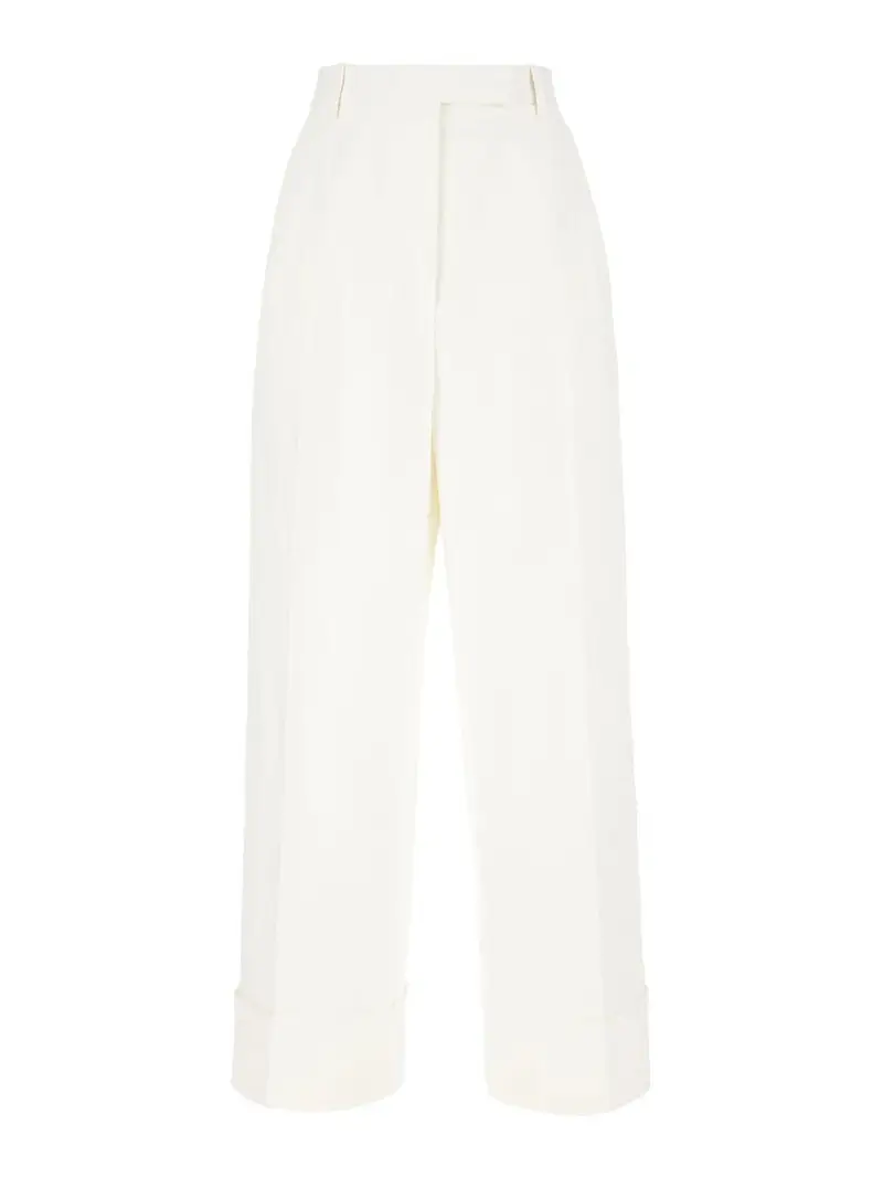 Pantaloni a vita alta Bianco