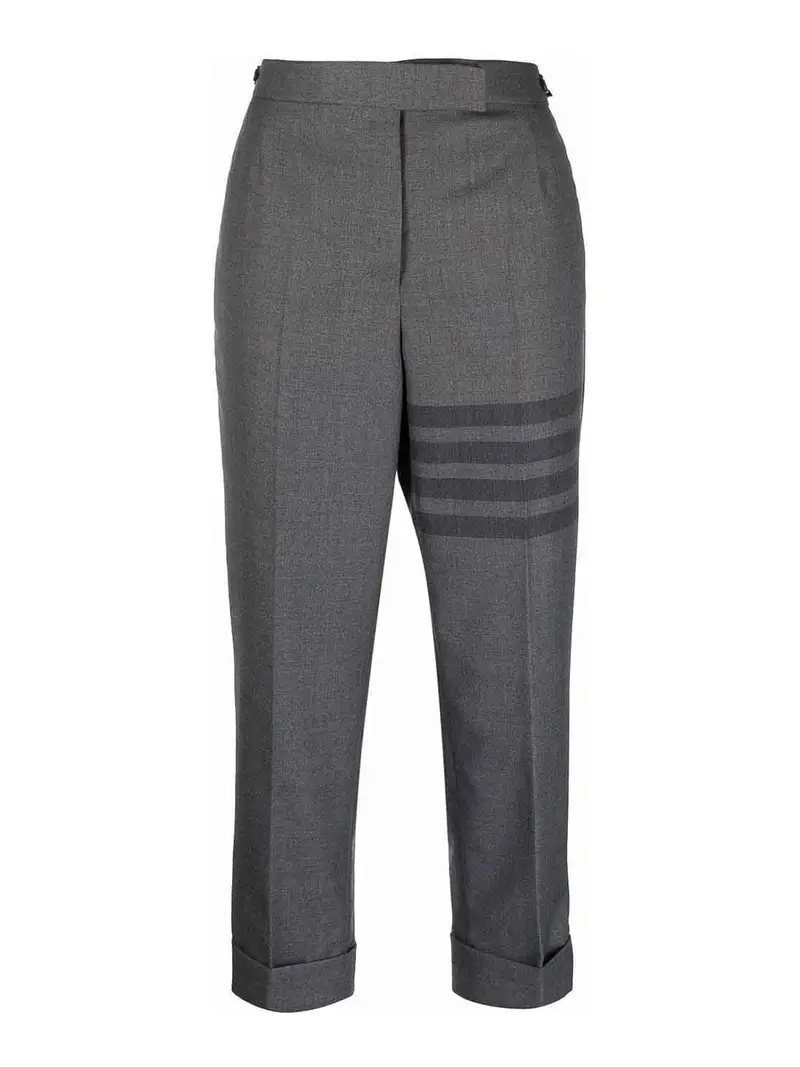 Pantaloni cropped 4 barre di Thom Browne Grigio