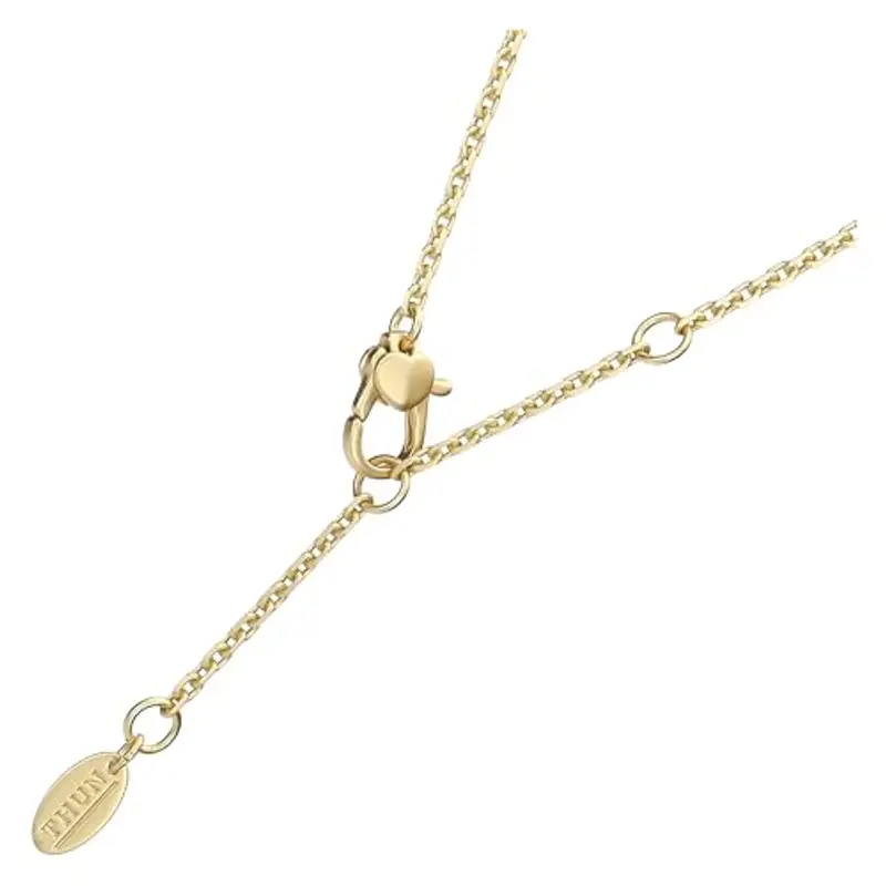 THUN - Collana con pietra in ceramica e cuore - ceramica, metallo - Collezione Dedicato a te - 40 + 5 cm miniatura 3