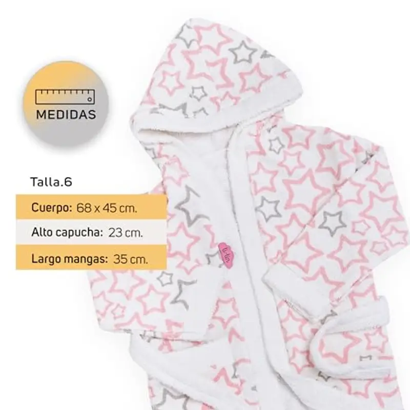 Ti TIN Accappatoio Per Bambino o Bambina con Cappuccio in Spugna | 100% Cotone Morbido e Assorbente con Un Design a miniatura 3