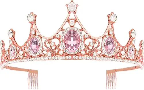 Tiara di cristallo principessa costume corona fascia fiore concorso matrimonio acconciatura compleanno, celebrazione miniatura 2
