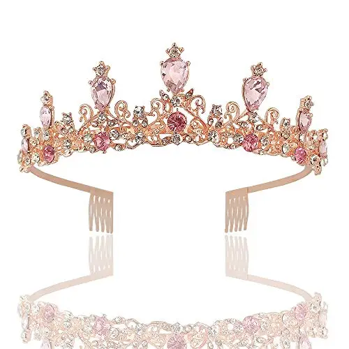 Tiara di cristallo principessa costume corona fascia fiore concorso matrimonio acconciatura Cosplay, compleanno,