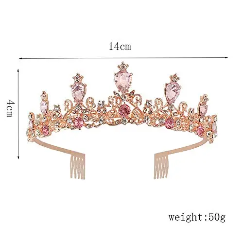 Tiara di cristallo principessa costume corona fascia fiore concorso matrimonio acconciatura Cosplay, compleanno, miniatura 2