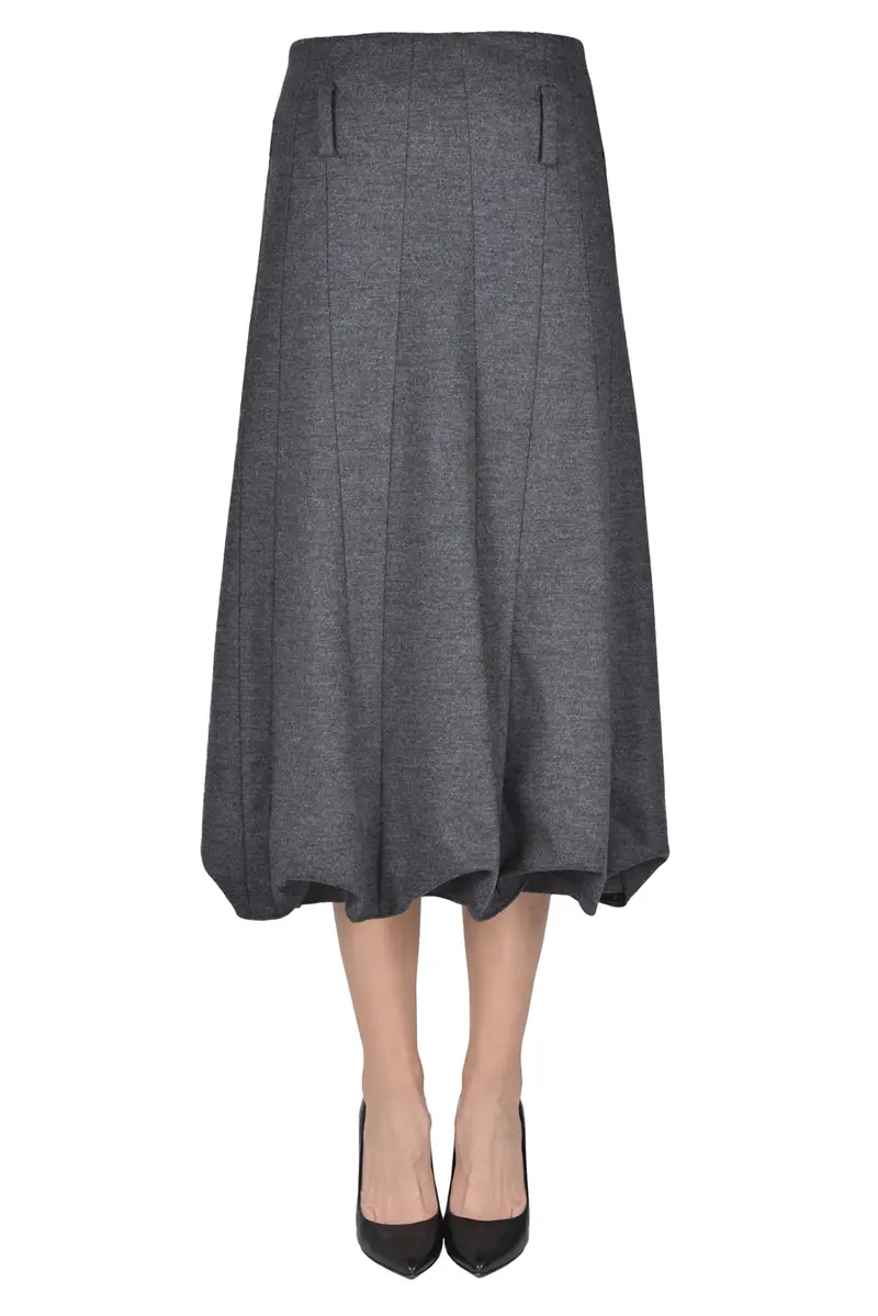 Gonna in panno Grigio Antracite