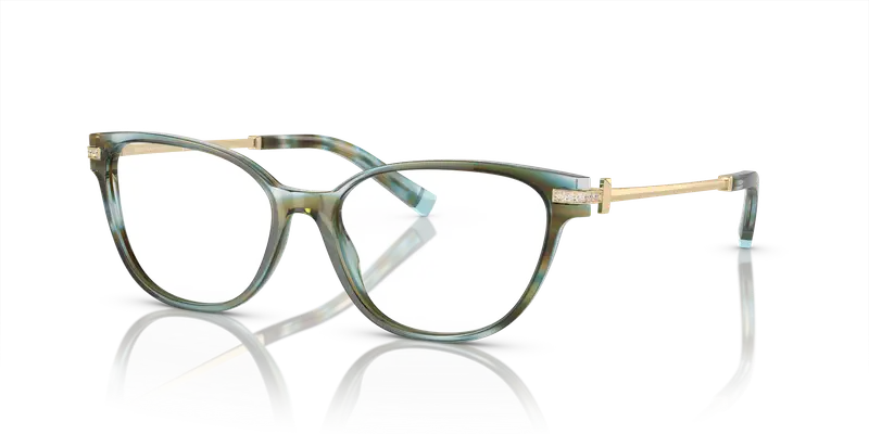 Tiffany Donna TF2223B 8124 Montature da vista Acetato Blu Trasparente Cat Eye Normale miniatura 3