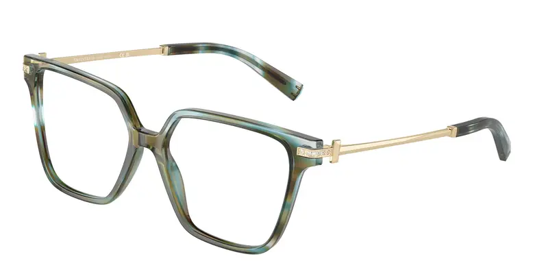 Donna TF2234B 8124 Montature da vista Acetato Blu Trasparente Squadrata Normale