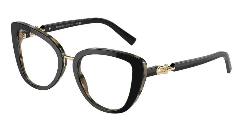 Tiffany Donna TF2242  8256 Montature da vista Acetato Nero Trasparente Cat Eye Normale