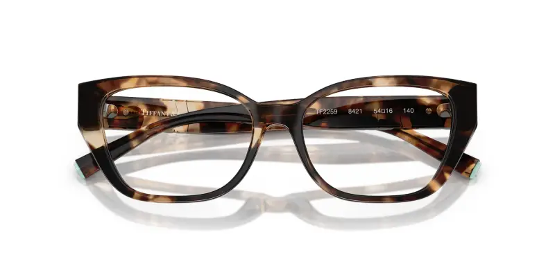 Donna TF2259 8421 Montature da vista Acetato Marrone Trasparente Cat Eye Normale miniatura 2