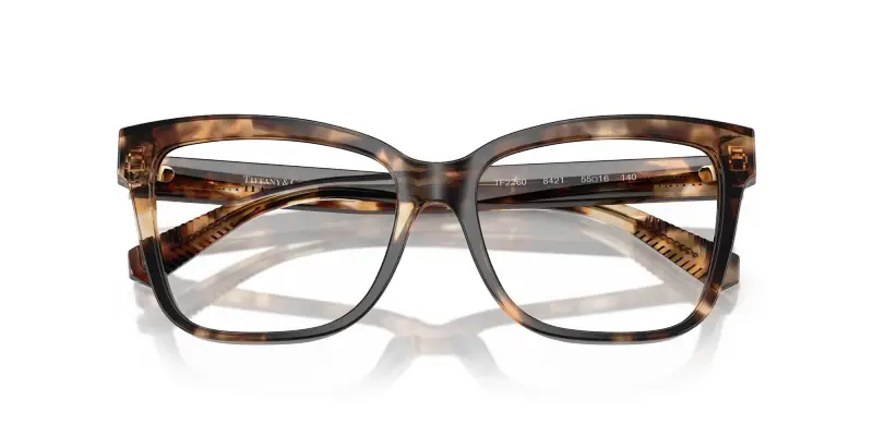 Donna TF2260 8421 Montature da vista Acetato Marrone Trasparente Cat Eye Normale miniatura 2