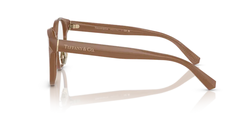 Tiffany Donna TF2264D 8423 Montature da vista Acetato Marrone Trasparente Rotonda Normale miniatura 3