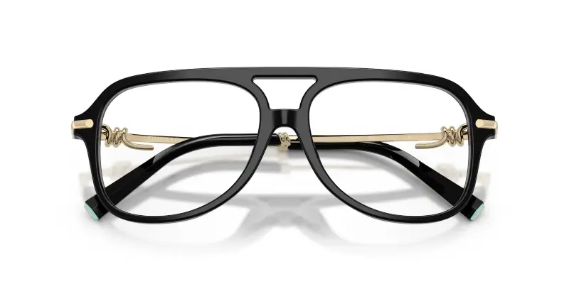 Donna TF2283 8001 Montature da vista Acetato Nero Trasparente Pilot Normale miniatura 2