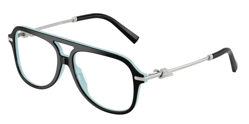 Donna TF2283 8055 Montature da vista Acetato Nero Trasparente Pilot Normale